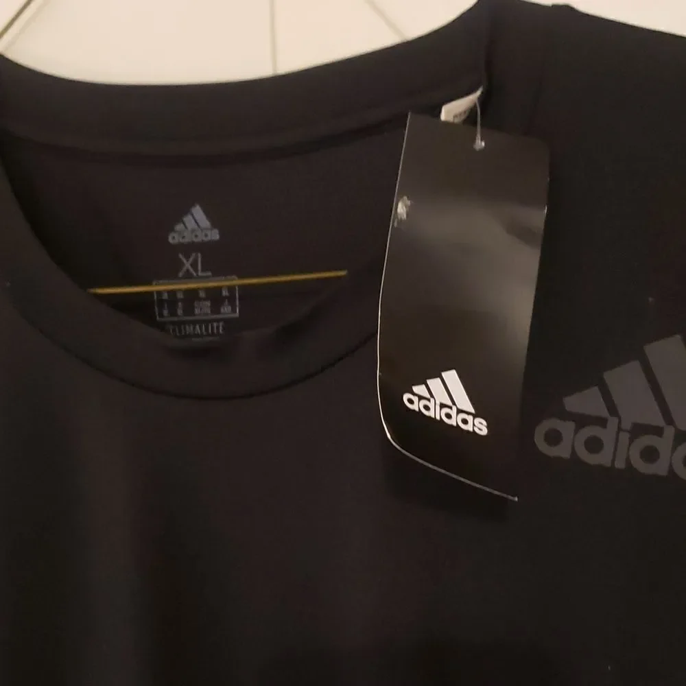 Adidas Climalite Mens Athletic Short Sleeve‎ Black T-Shirt Size XL NWT